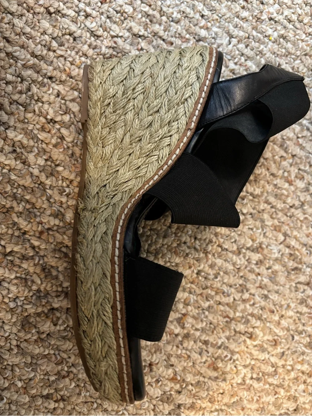 Arturo Chiang Black Platform Wedge Sandals Size 9